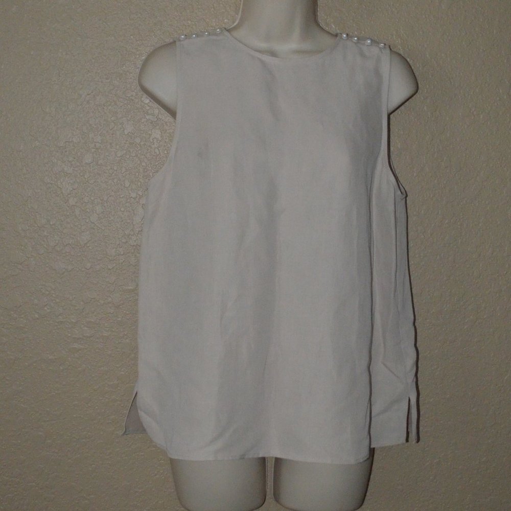 NWT $198 Cami NYC The Terri Beige Oat Sleeveless Blouse Top
